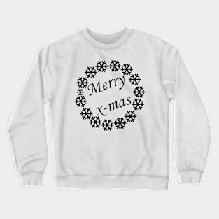 Merry X-mas Typography Design - Black and White 2 Crewneck Sweatshirt